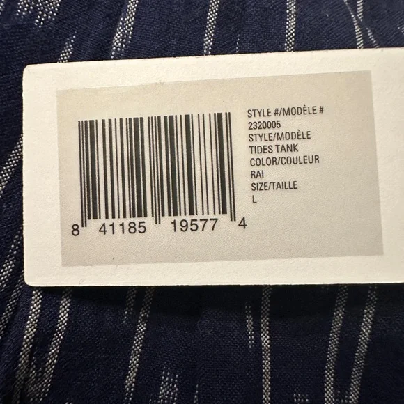 Outerknown x Piece&Co Tides Tank - NWT - Size L Blue Patterned Women's Top - Picture 7 of 12